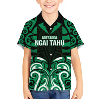 Custom Aotearoa Ngai Tahu Kid Hawaiian Shirt Maori Pattern New Zealand DT05 Kid Green - Polynesian Pride