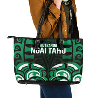 Aotearoa Ngai Tahu Leather Tote Bag Maori Pattern New Zealand DT05 - Polynesian Pride