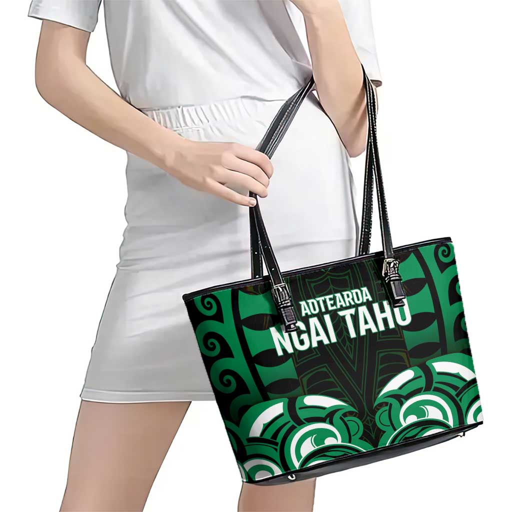Aotearoa Ngai Tahu Leather Tote Bag Maori Pattern New Zealand DT05 - Polynesian Pride