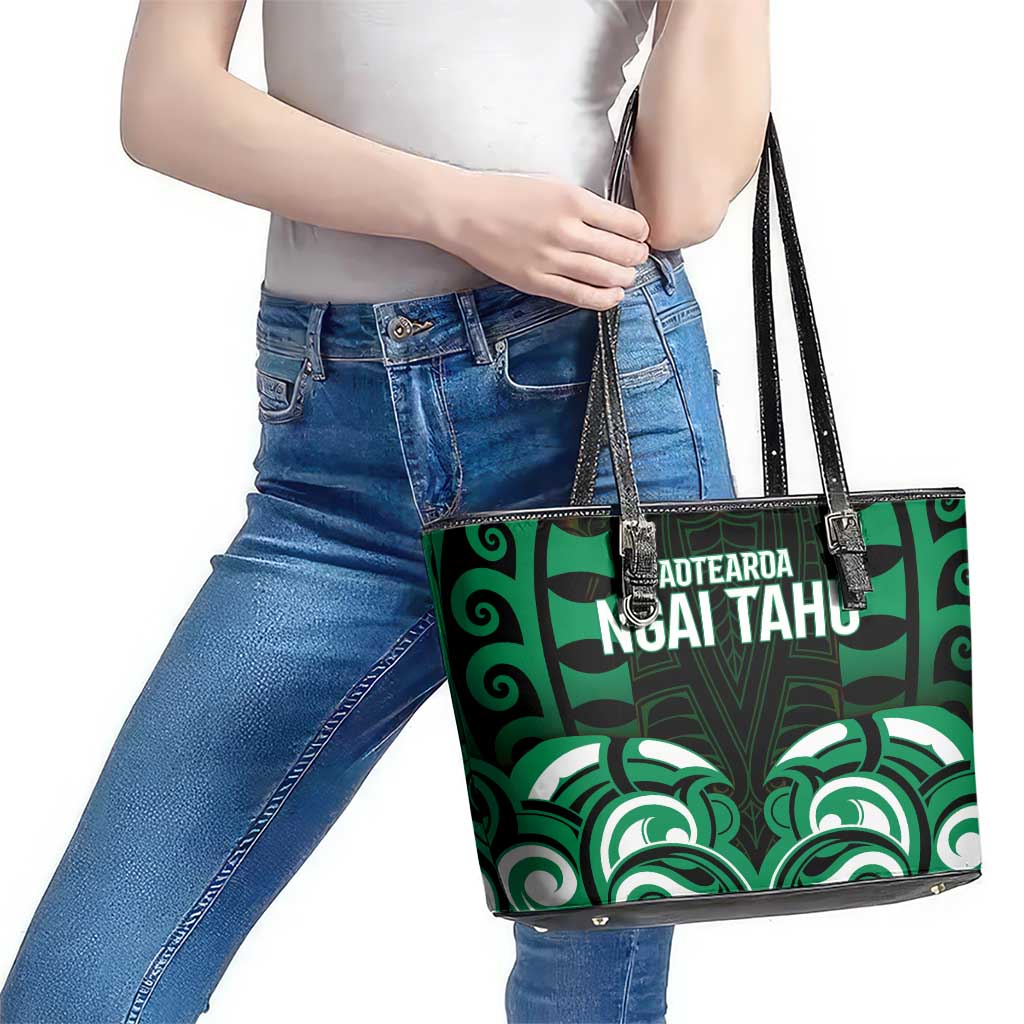 Aotearoa Ngai Tahu Leather Tote Bag Maori Pattern New Zealand DT05 - Polynesian Pride