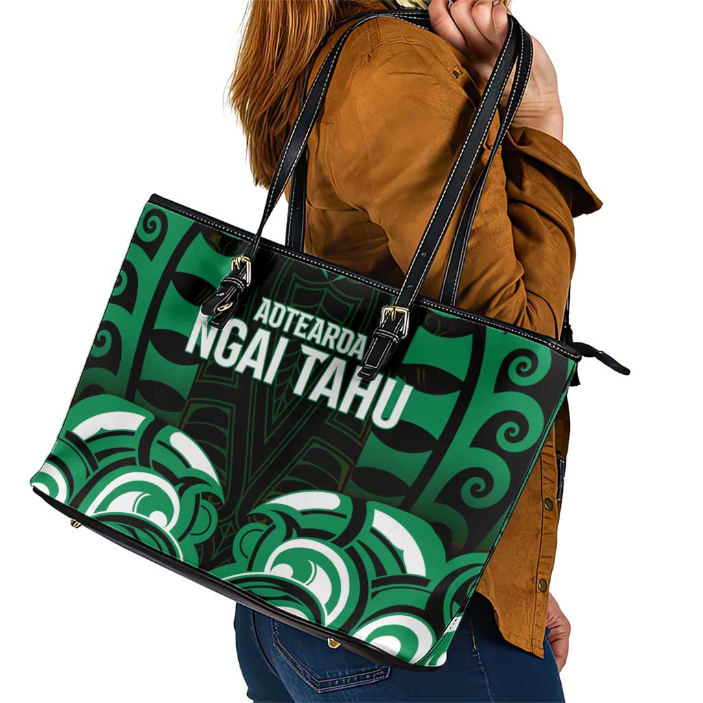 Aotearoa Ngai Tahu Leather Tote Bag Maori Pattern New Zealand DT05 - Polynesian Pride