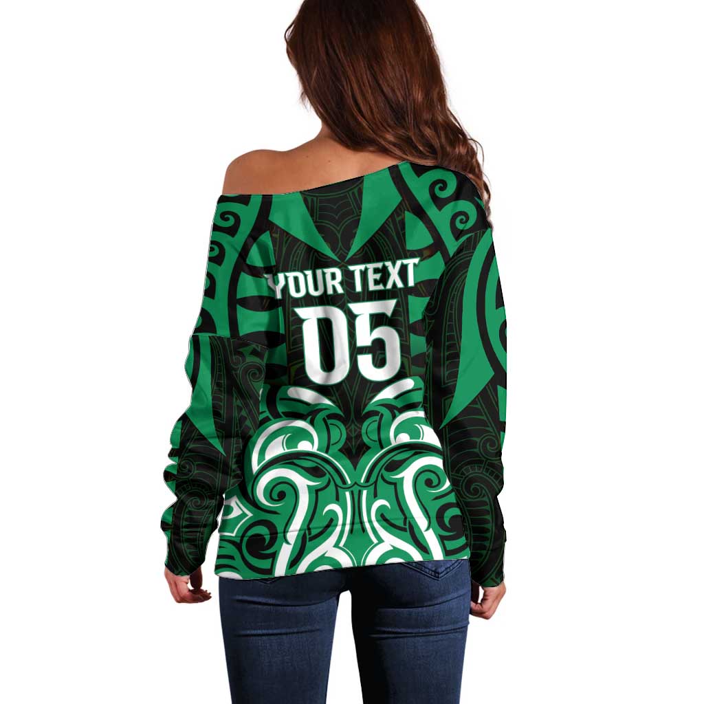 Custom Aotearoa Ngai Tahu Off Shoulder Sweater Maori Pattern New Zealand DT05 - Polynesian Pride