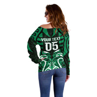 Custom Aotearoa Ngai Tahu Off Shoulder Sweater Maori Pattern New Zealand DT05 - Polynesian Pride