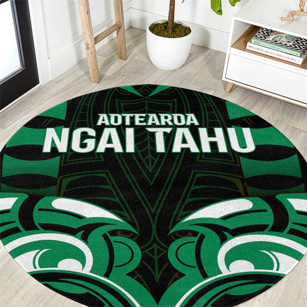Aotearoa Ngai Tahu Round Carpet Maori Pattern New Zealand DT05 Green - Polynesian Pride