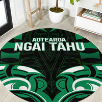Aotearoa Ngai Tahu Round Carpet Maori Pattern New Zealand DT05 Green - Polynesian Pride