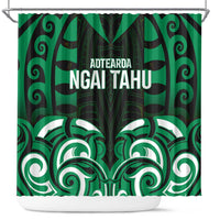 Aotearoa Ngai Tahu Shower Curtain Maori Pattern New Zealand DT05 Green - Polynesian Pride