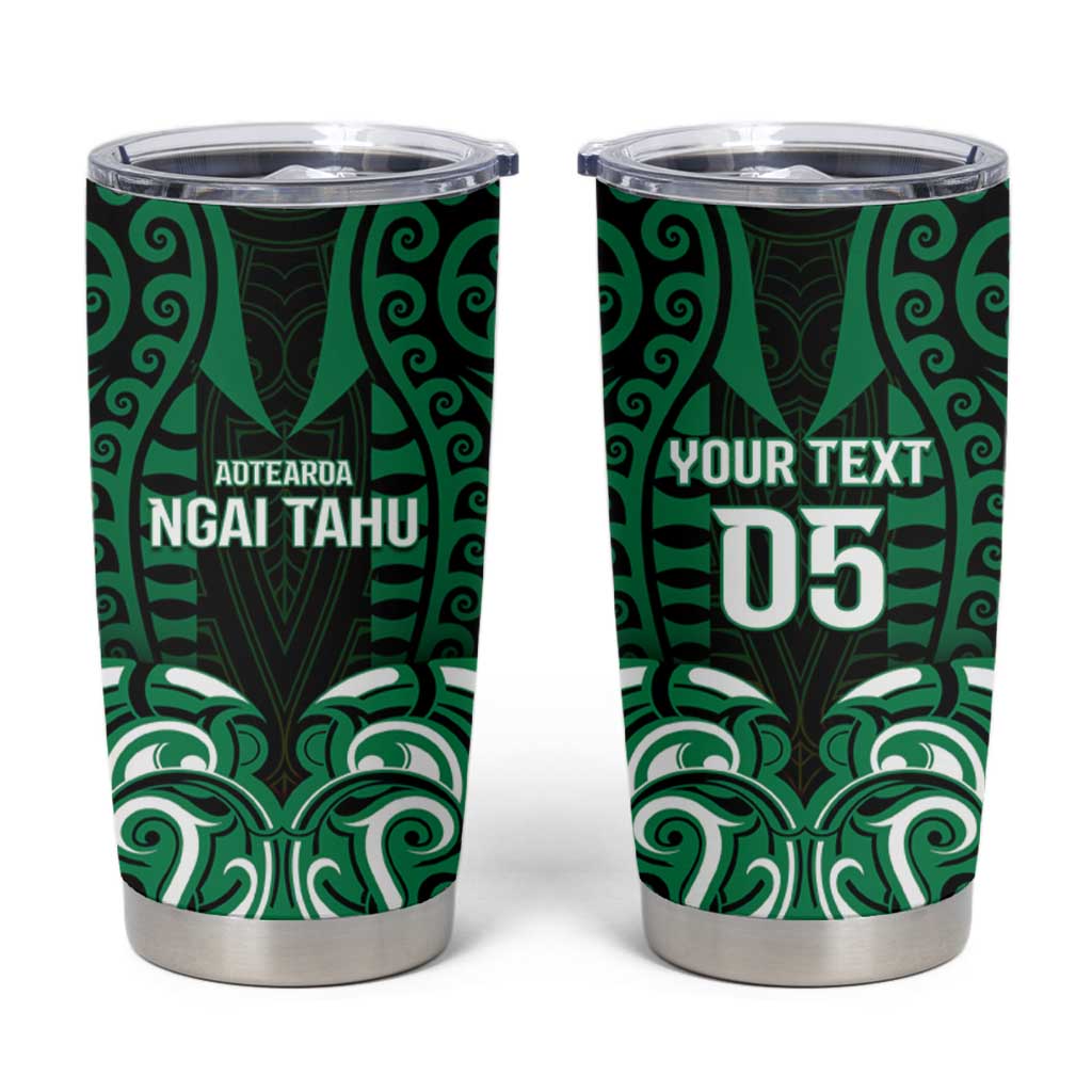 Custom Aotearoa Ngai Tahu Tumbler Cup Maori Pattern New Zealand DT05 Green - Polynesian Pride
