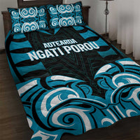Aotearoa Ngati Porou Quilt Bed Set Maori Pattern New Zealand DT05 Blue - Polynesian Pride