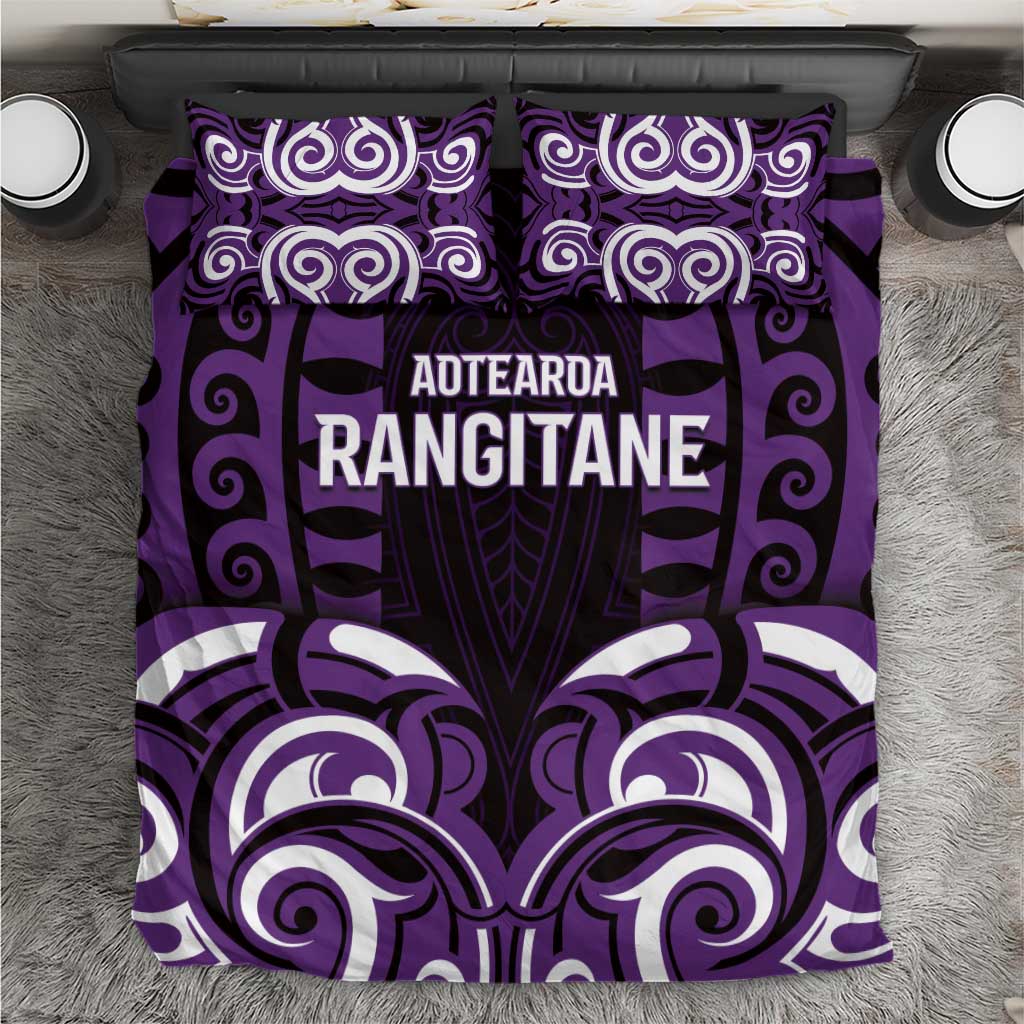 Aotearoa Rangitane Bedding Set Maori Pattern New Zealand DT05 Purple - Polynesian Pride