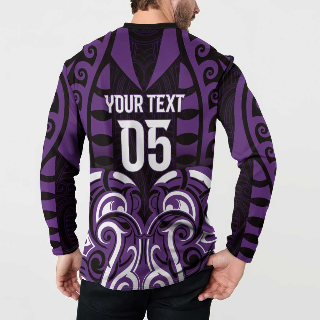 Custom Aotearoa Rangitane Button Sweatshirt Maori Pattern New Zealand DT05 - Polynesian Pride