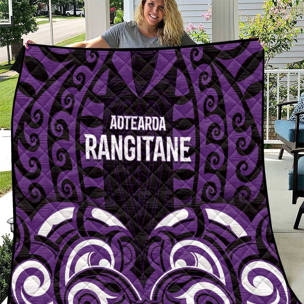 Aotearoa Rangitane Quilt Maori Pattern New Zealand DT05 Purple - Polynesian Pride