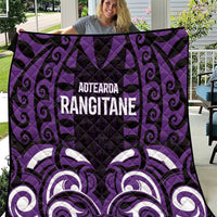 Aotearoa Rangitane Quilt Maori Pattern New Zealand DT05 Purple - Polynesian Pride