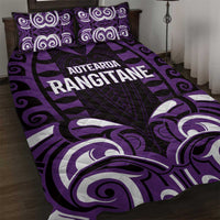 Aotearoa Rangitane Quilt Bed Set Maori Pattern New Zealand DT05 Purple - Polynesian Pride