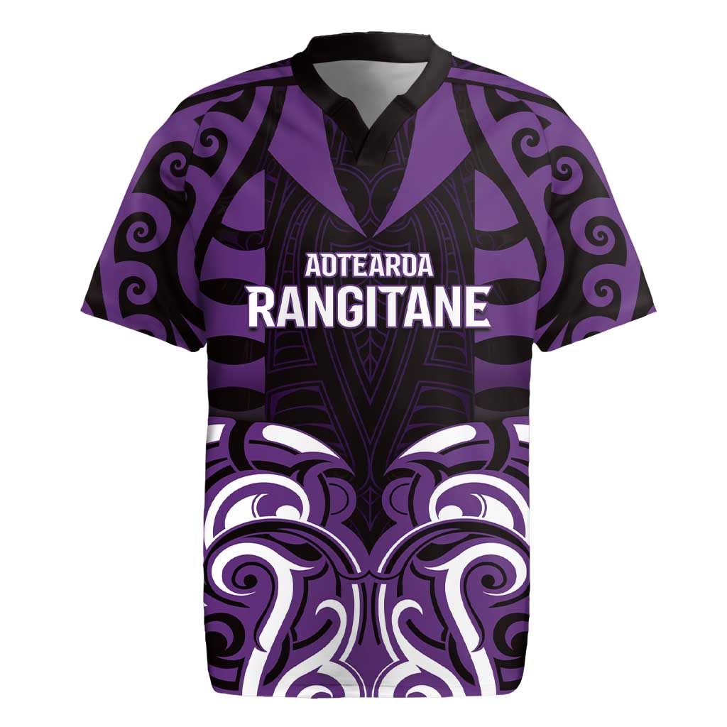 Custom Aotearoa Rangitane Rugby Jersey Maori Pattern New Zealand DT05 Purple - Polynesian Pride