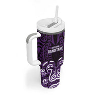 Custom Aotearoa Rangitane Tumbler With Handle Maori Pattern New Zealand DT05 - Polynesian Pride