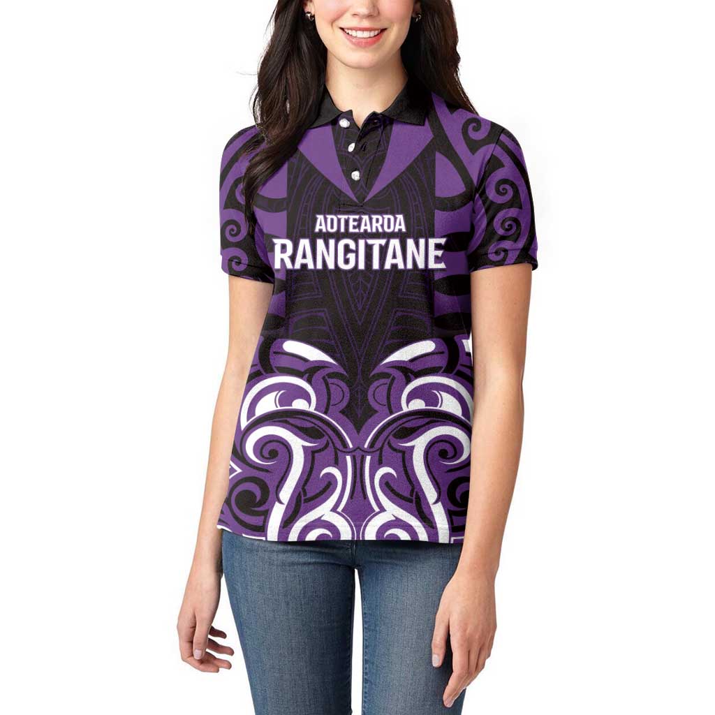 Custom Aotearoa Rangitane Women Polo Shirt Maori Pattern New Zealand DT05 - Polynesian Pride