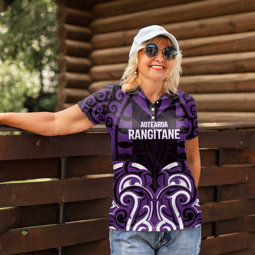 Custom Aotearoa Rangitane Women Polo Shirt Maori Pattern New Zealand DT05 - Polynesian Pride