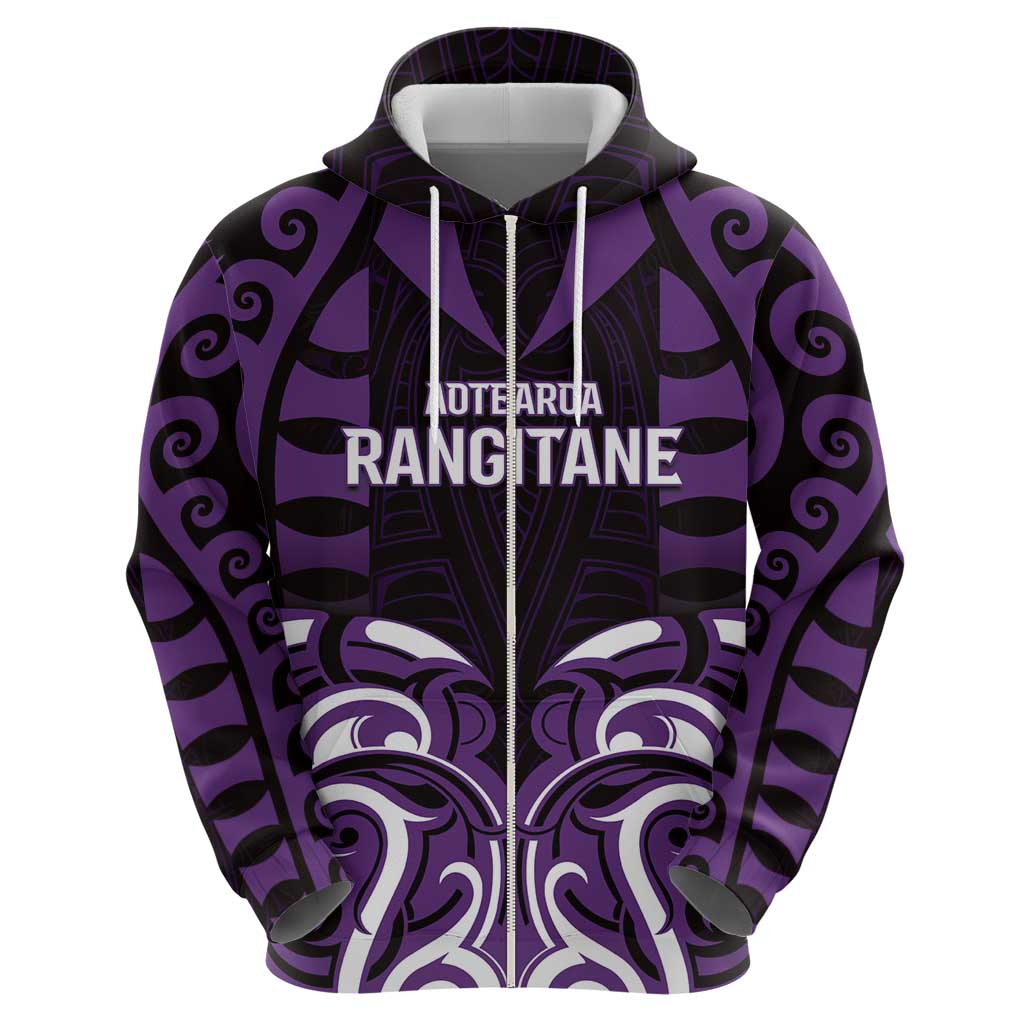 Custom Aotearoa Rangitane Zip Hoodie Maori Pattern New Zealand DT05 - Polynesian Pride