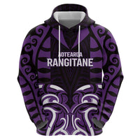 Custom Aotearoa Rangitane Zip Hoodie Maori Pattern New Zealand DT05 - Polynesian Pride