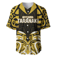 Custom Aotearoa Taranaki Baseball Jersey Maori Pattern New Zealand DT05 Yellow - Polynesian Pride