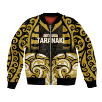 Custom Aotearoa Taranaki Bomber Jacket Maori Pattern New Zealand DT05 Unisex Yellow - Polynesian Pride