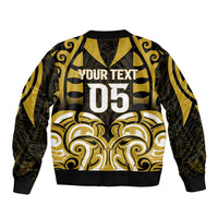 Custom Aotearoa Taranaki Bomber Jacket Maori Pattern New Zealand DT05 - Polynesian Pride