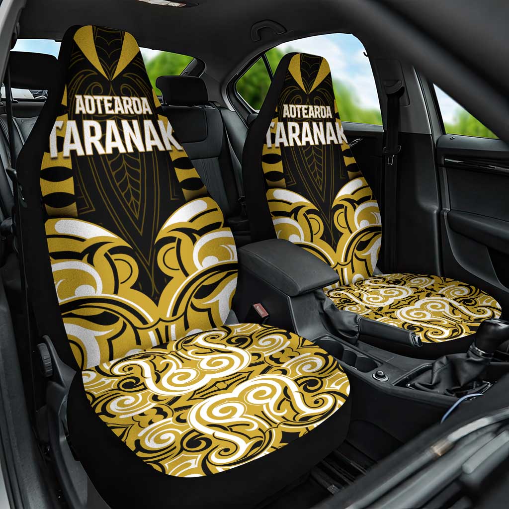 Aotearoa Taranaki Car Seat Cover Maori Pattern New Zealand DT05 One Size Yellow - Polynesian Pride