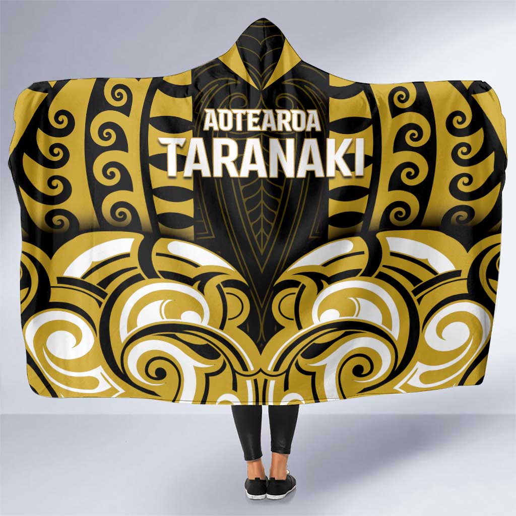 Aotearoa Taranaki Hooded Blanket Maori Pattern New Zealand DT05 One Size Yellow - Polynesian Pride