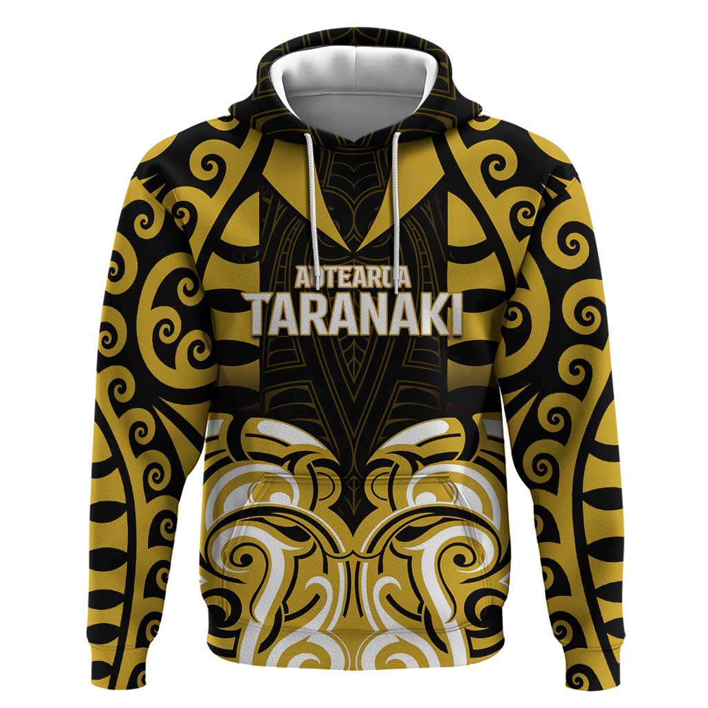Custom Aotearoa Taranaki Hoodie Maori Pattern New Zealand DT05 Pullover Hoodie Yellow - Polynesian Pride
