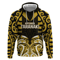Custom Aotearoa Taranaki Hoodie Maori Pattern New Zealand DT05 Pullover Hoodie Yellow - Polynesian Pride