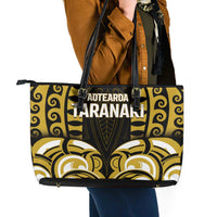 Aotearoa Taranaki Leather Tote Bag Maori Pattern New Zealand DT05 - Polynesian Pride