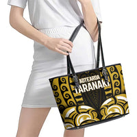 Aotearoa Taranaki Leather Tote Bag Maori Pattern New Zealand DT05 - Polynesian Pride