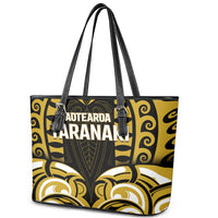 Aotearoa Taranaki Leather Tote Bag Maori Pattern New Zealand DT05 - Polynesian Pride