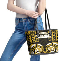 Aotearoa Taranaki Leather Tote Bag Maori Pattern New Zealand DT05 - Polynesian Pride