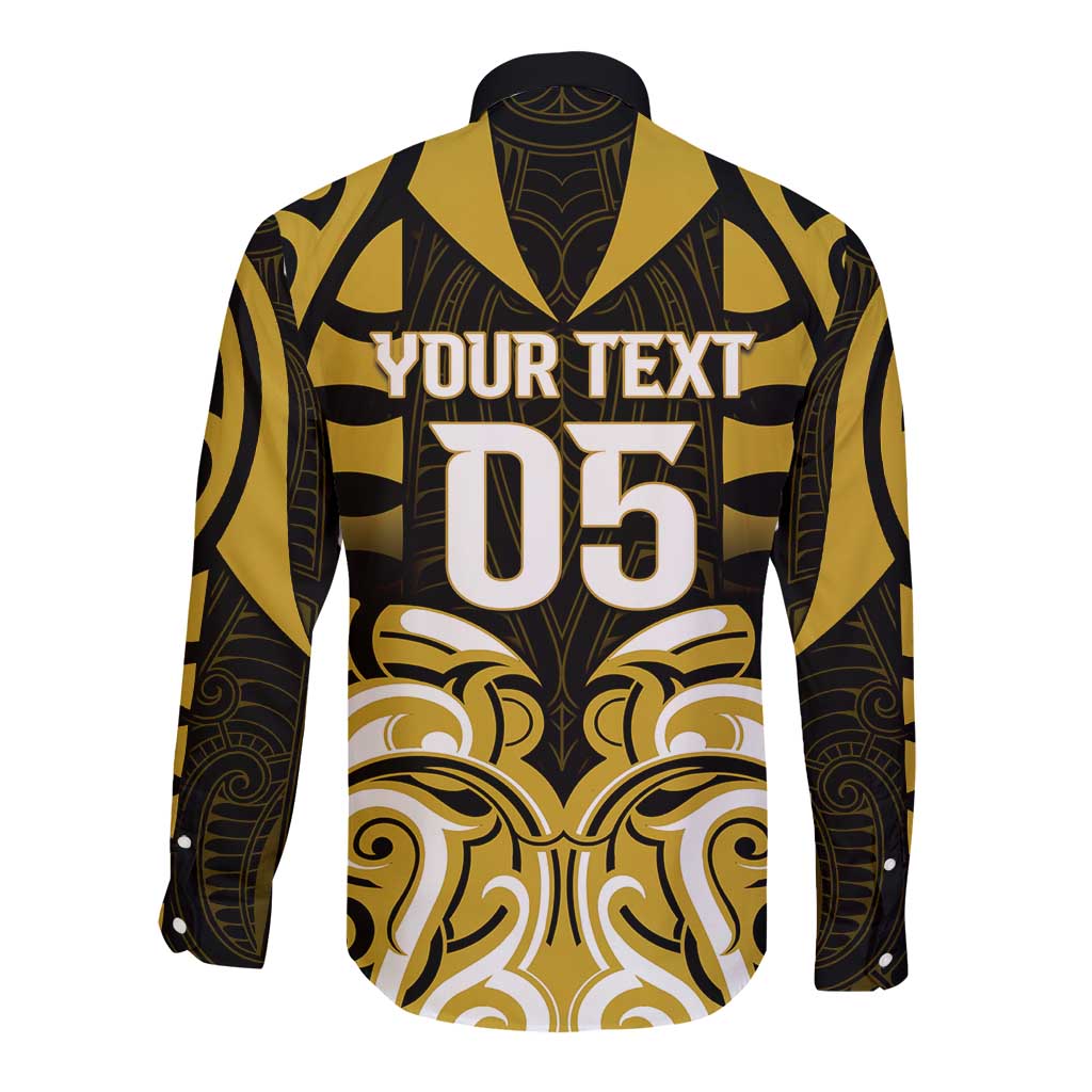 Custom Aotearoa Taranaki Long Sleeve Button Shirt Maori Pattern New Zealand DT05 - Polynesian Pride