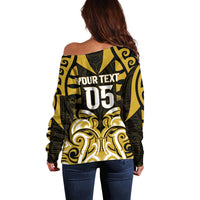 Custom Aotearoa Taranaki Off Shoulder Sweater Maori Pattern New Zealand DT05 - Polynesian Pride
