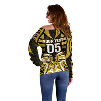 Custom Aotearoa Taranaki Off Shoulder Sweater Maori Pattern New Zealand DT05 - Polynesian Pride