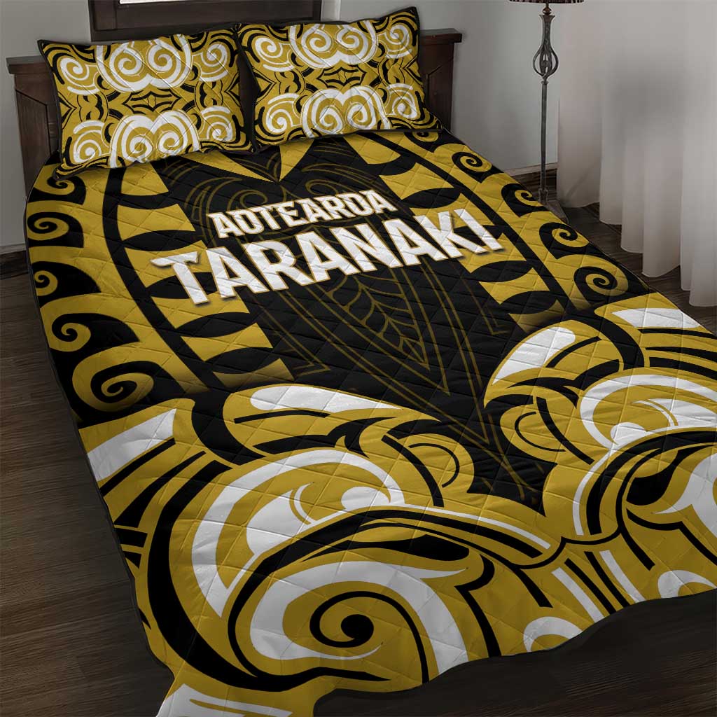 Aotearoa Taranaki Quilt Bed Set Maori Pattern New Zealand DT05 Yellow - Polynesian Pride