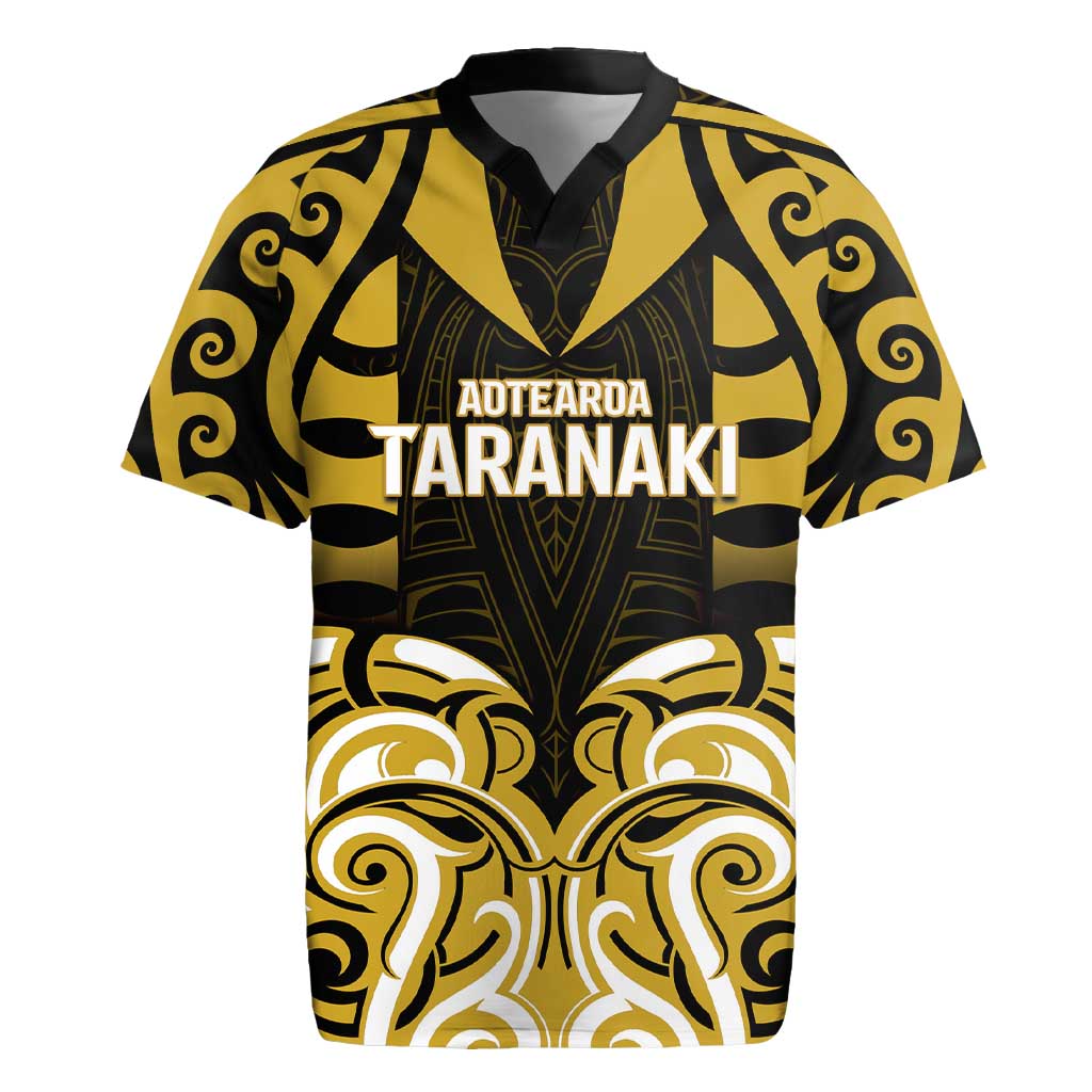 Custom Aotearoa Taranaki Rugby Jersey Maori Pattern New Zealand DT05 Yellow - Polynesian Pride