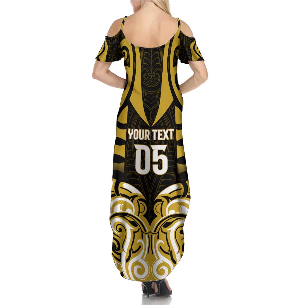 Custom Aotearoa Taranaki Summer Maxi Dress Maori Pattern New Zealand DT05 - Polynesian Pride