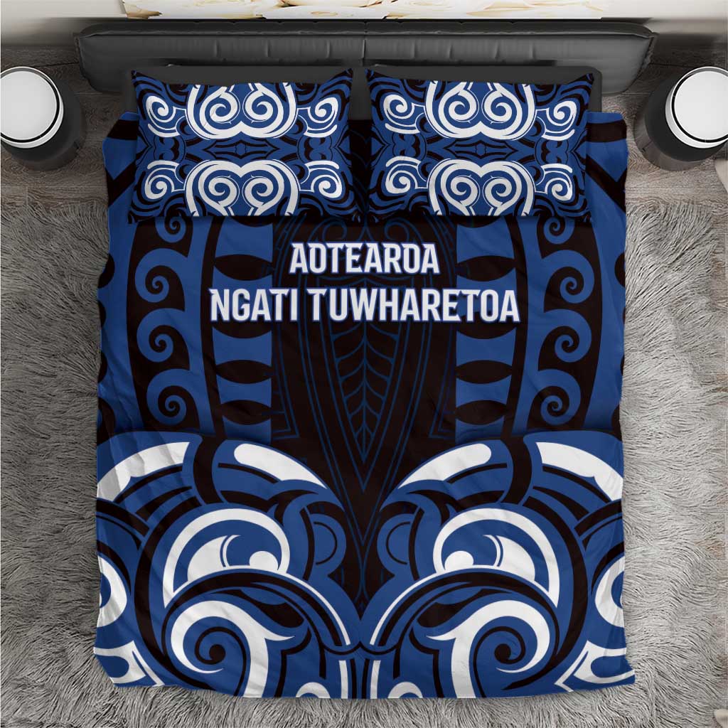 Aotearoa Ngati Tuwharetoa Bedding Set Maori Pattern New Zealand DT05 Navy - Polynesian Pride