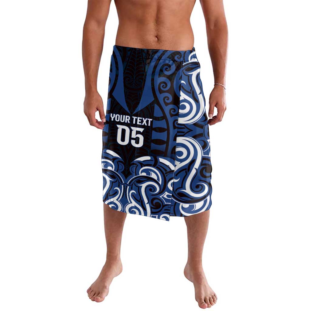 Custom Aotearoa Ngati Tuwharetoa Lavalava Maori Pattern New Zealand DT05 Navy - Polynesian Pride