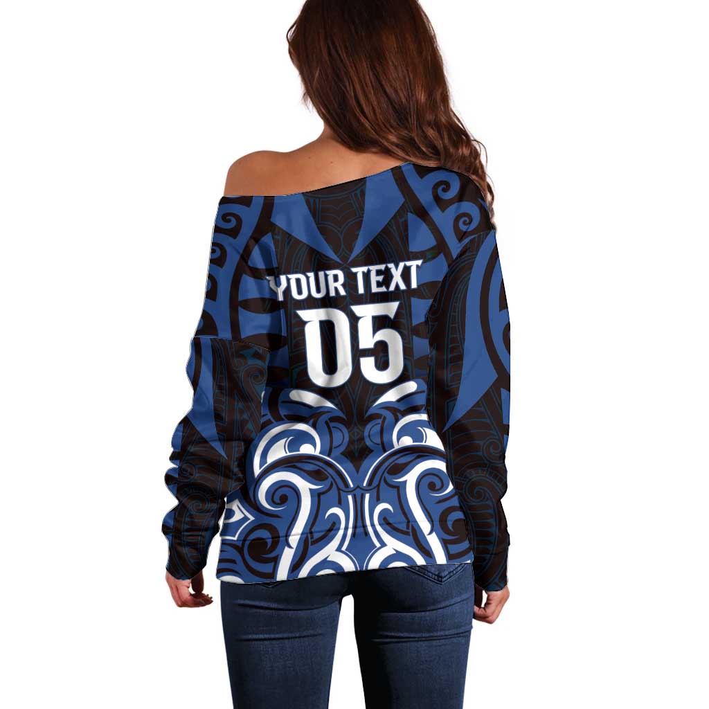 Custom Aotearoa Ngati Tuwharetoa Off Shoulder Sweater Maori Pattern New Zealand DT05 - Polynesian Pride