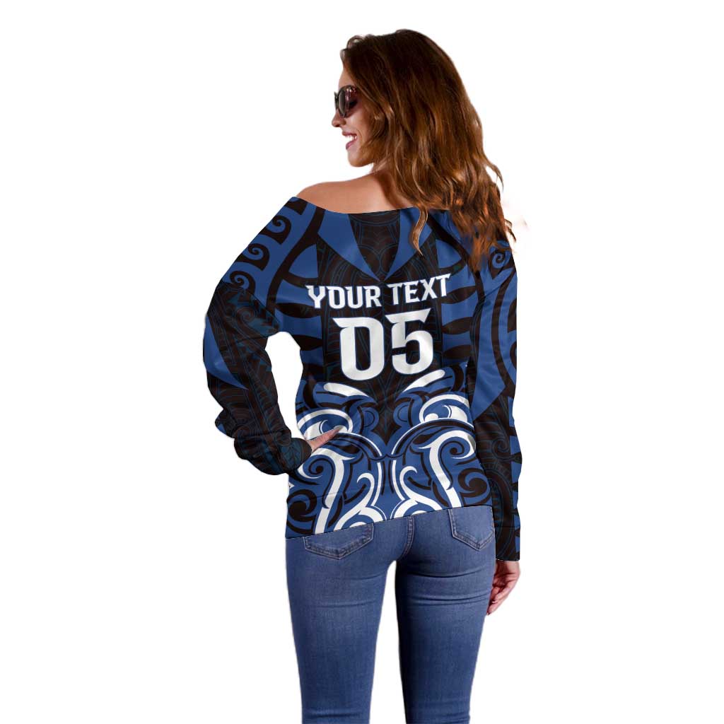 Custom Aotearoa Ngati Tuwharetoa Off Shoulder Sweater Maori Pattern New Zealand DT05 - Polynesian Pride
