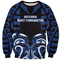 Custom Aotearoa Ngati Tuwharetoa Sweatshirt Maori Pattern New Zealand DT05 Unisex Navy - Polynesian Pride