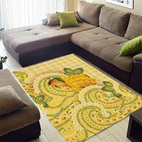 Hawaii Palaka Area Rug Cute Ripe Mango Turtle On The Waves DT05 - Polynesian Pride