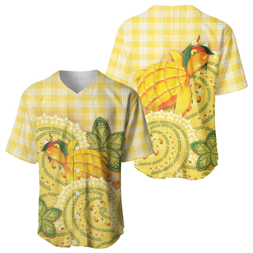 Hawaii Palaka Baseball Jersey Cute Ripe Mango Turtle On The Waves DT05 - Polynesian Pride