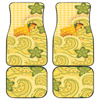 Hawaii Palaka Car Mats Cute Ripe Mango Turtle On The Waves DT05 - Polynesian Pride