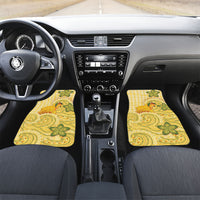 Hawaii Palaka Car Mats Cute Ripe Mango Turtle On The Waves DT05 Set 2pcs - Front Yellow - Polynesian Pride