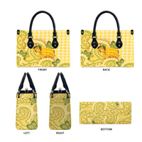 Hawaii Palaka Leather Bag Cute Ripe Mango Turtle On The Waves DT05 - Polynesian Pride